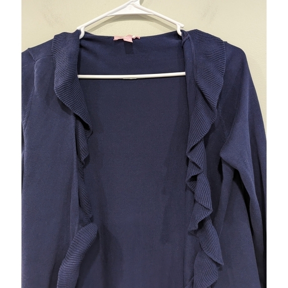 Lilly Pulitzer Shirley Ruffle Cardigan Hook Closure Size Small - Picture 3 of 9
